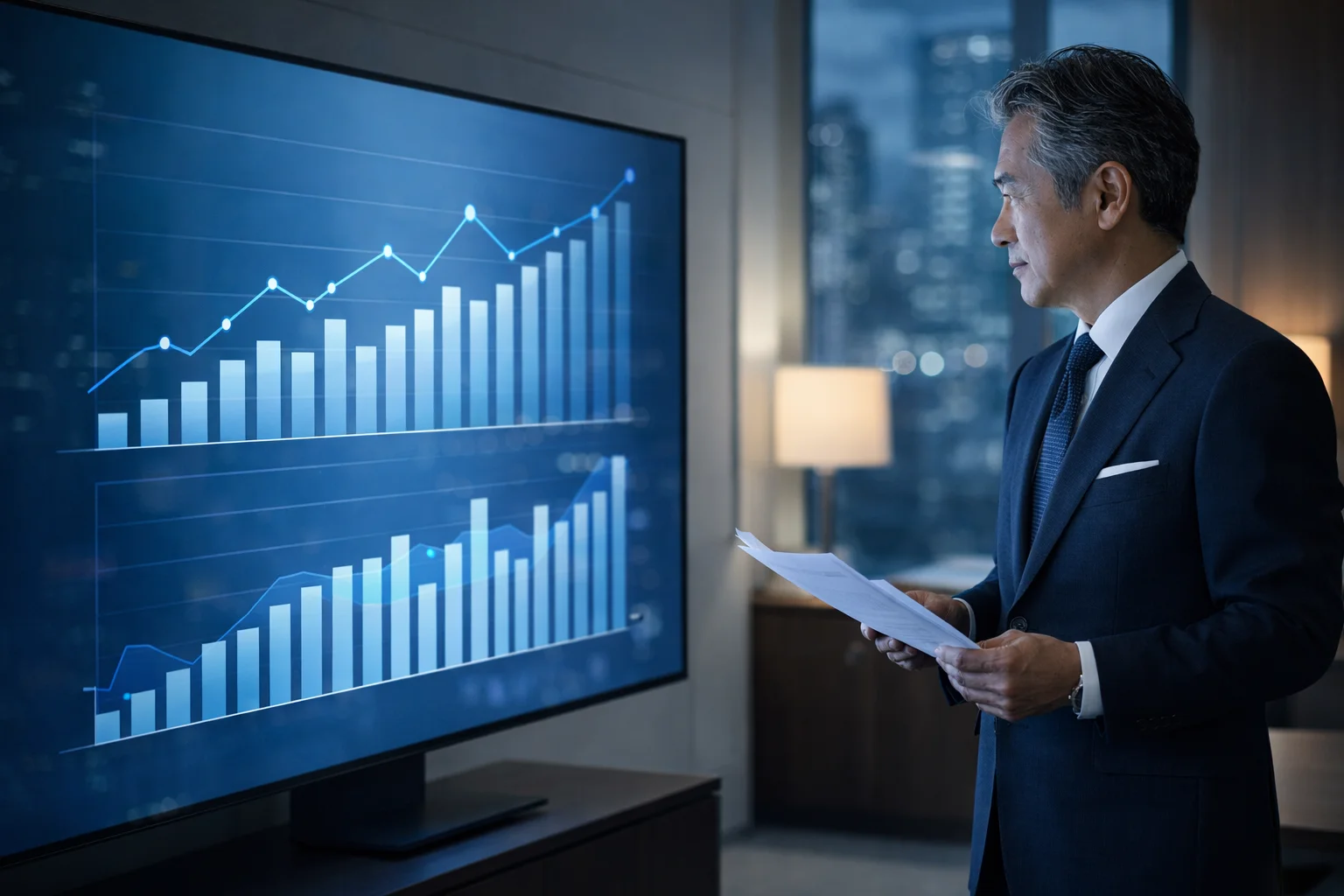 日本のM&A市場の最新動向と件数推移を表すビジネスイメージ