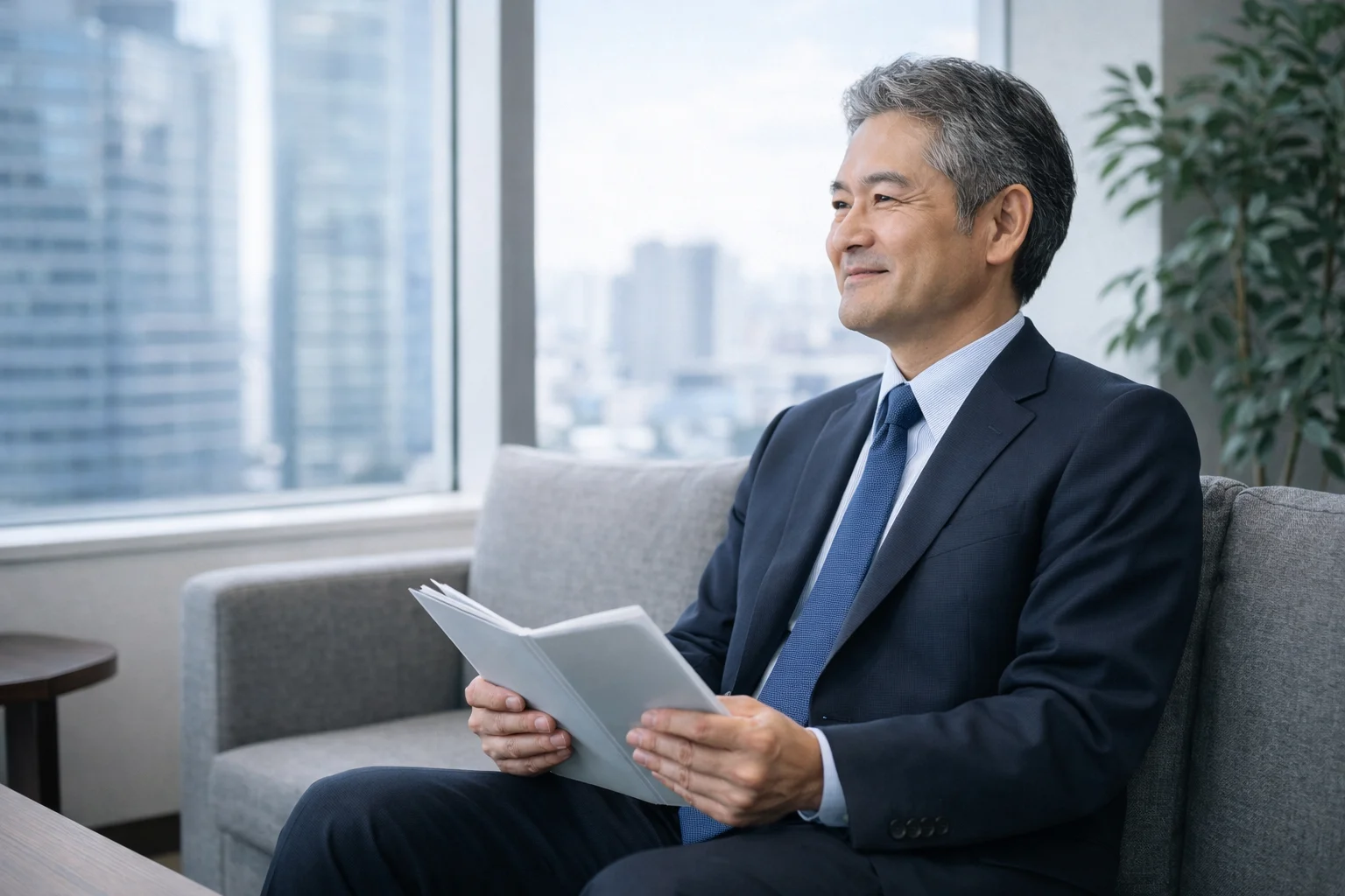 M&A仲介のサポートを受けて安心した表情の経営者