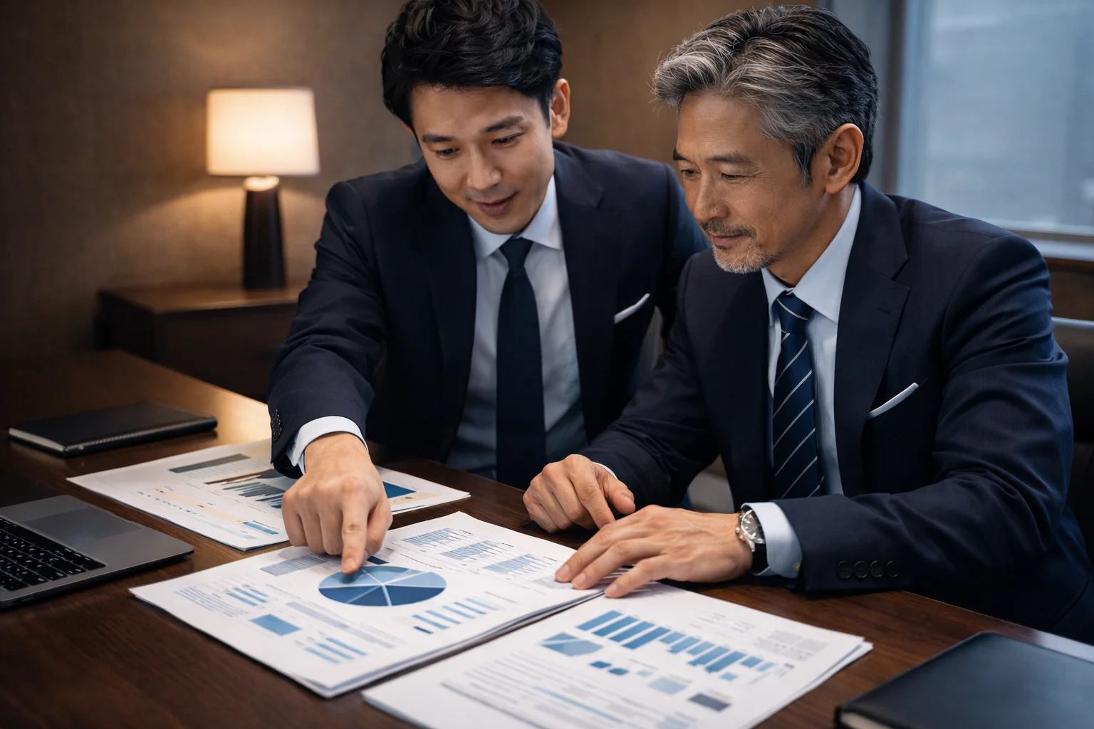 FAによる専属アドバイザリーサービスを受ける経営者のシーン