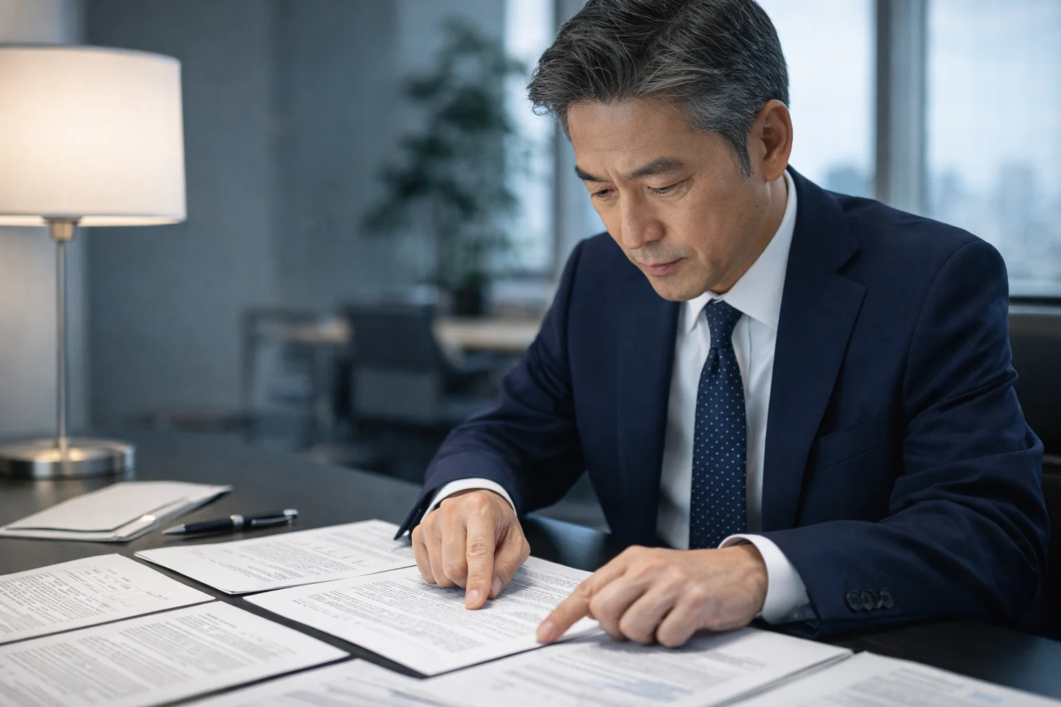 買収に伴うリスクと注意点——デューデリジェンスや簿外債務を確認する経営者のイメージ