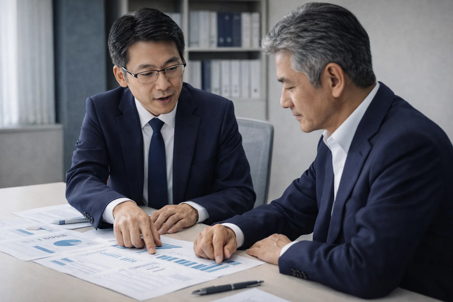 会社の売却相場と企業価値算定を検討している場面