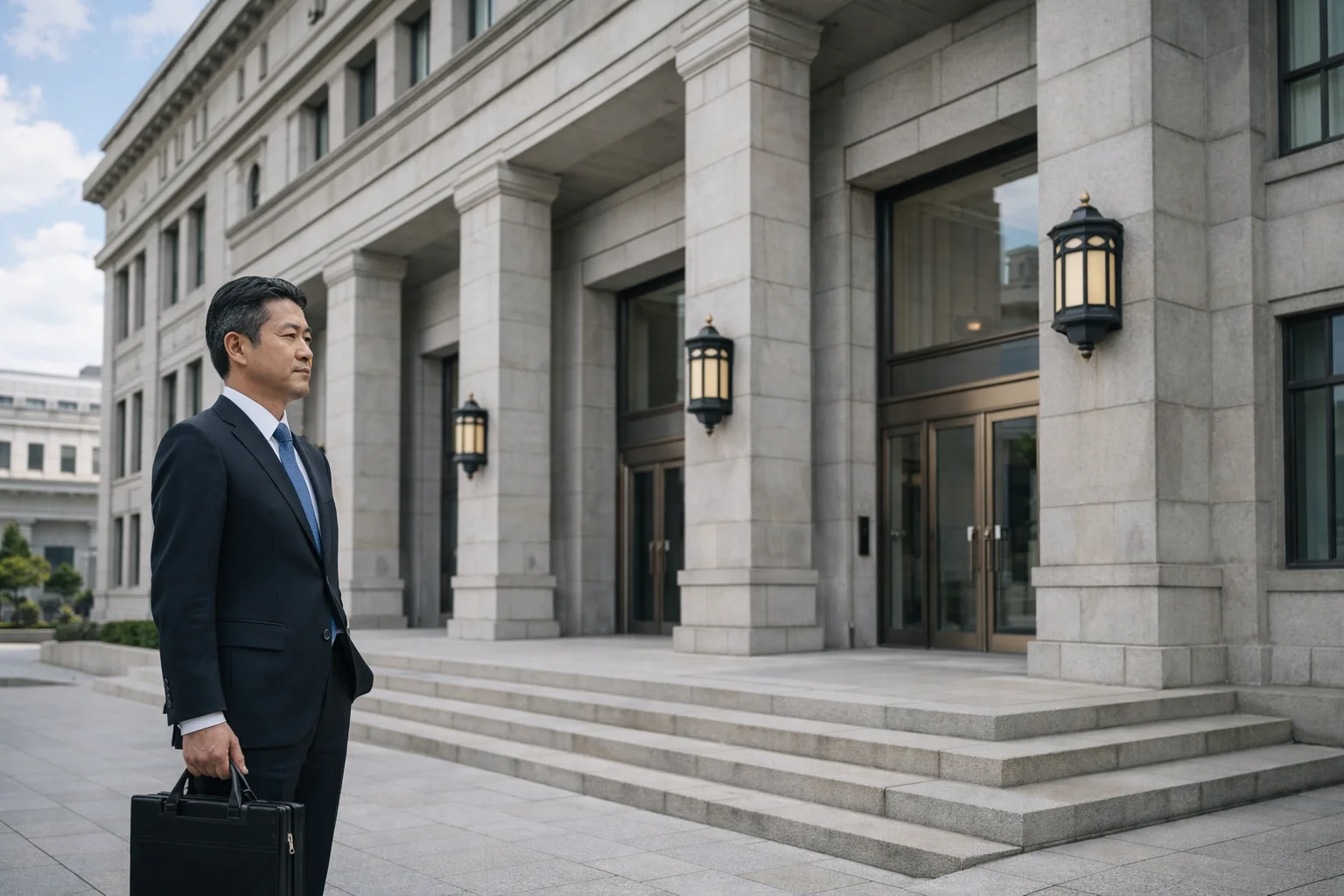 M&Aガイドラインや制度整備に関する資料を確認するビジネスシーン