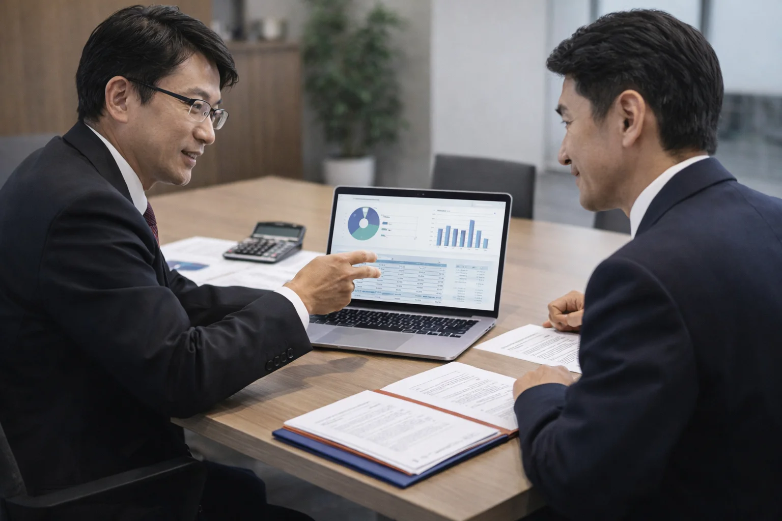 事業譲渡の税務を税理士と確認する経営者