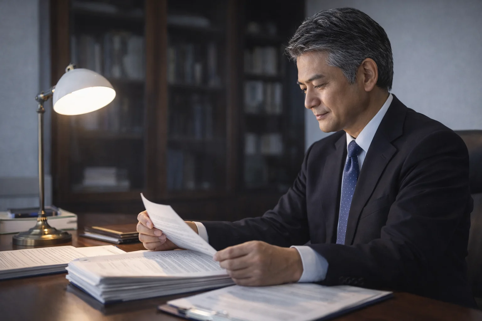 会社売却のリスクと契約内容を慎重に確認している経営者