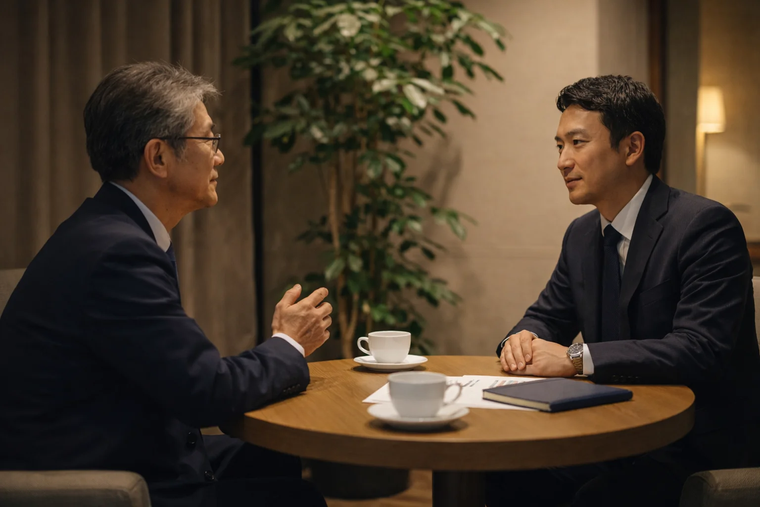 M&A仲介について専門家に相談する中小企業経営者