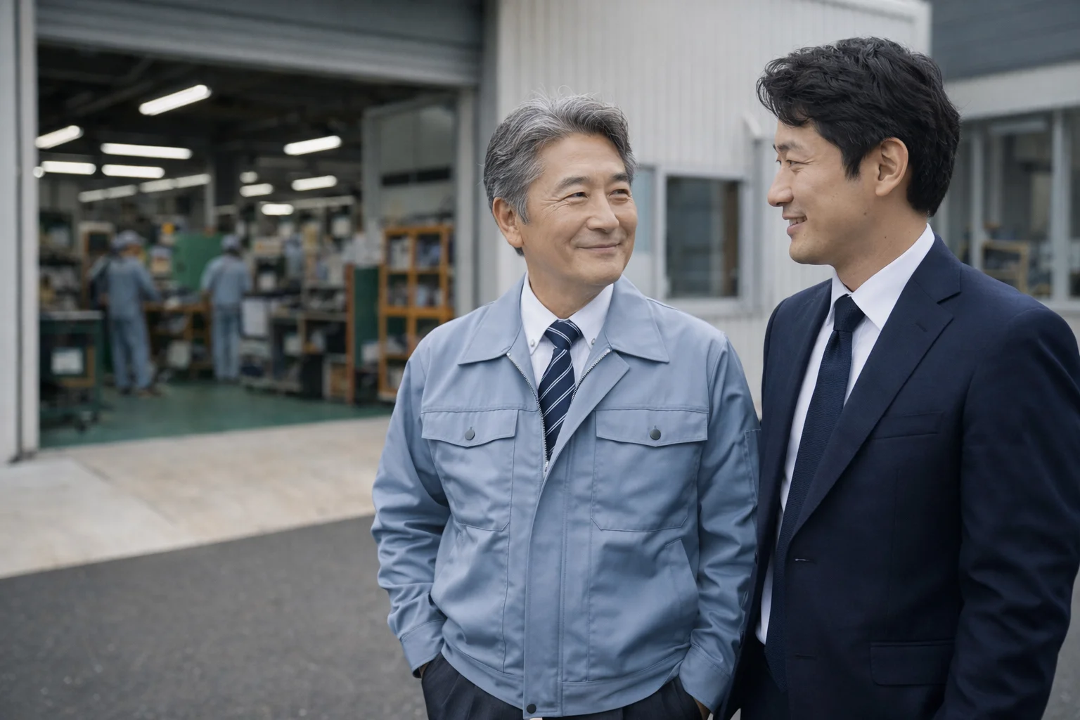 買収される側の企業への影響——従業員・経営・取引先の変化を示すビジネスイメージ