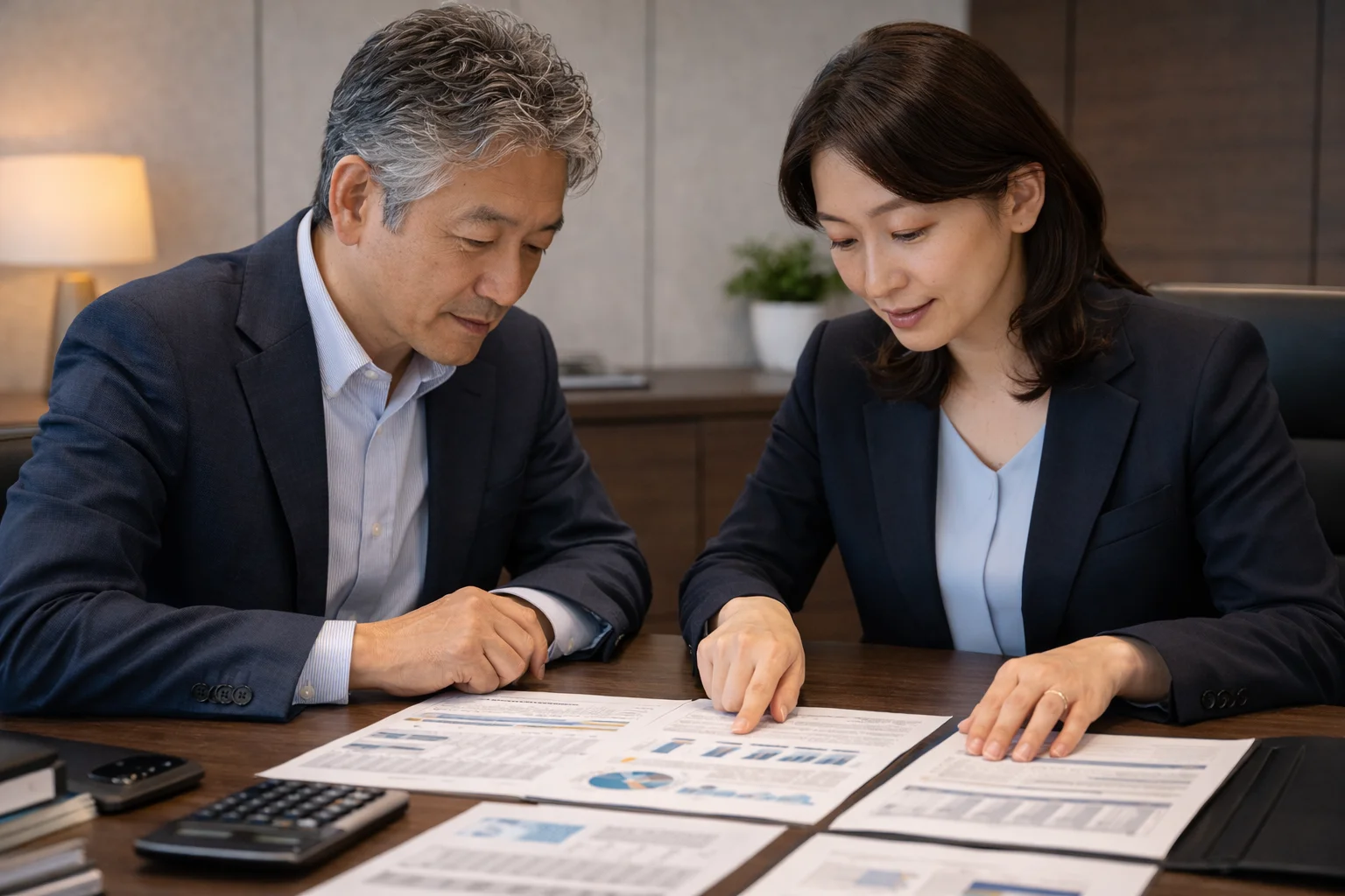 会社売却に発生する税金を税理士と確認するビジネスシーン