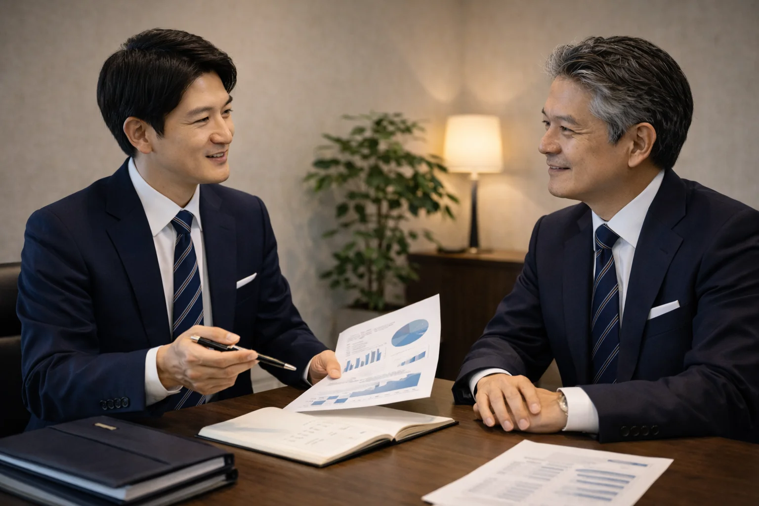 企業買収の税務と会計処理を専門家に相談するビジネスシーン