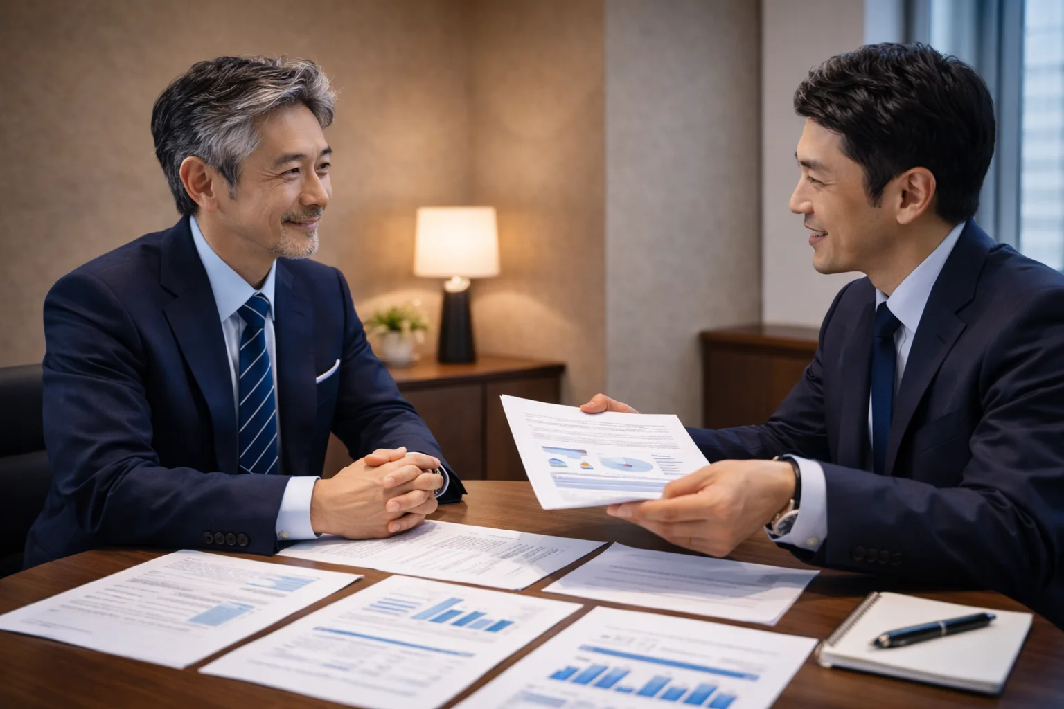 M&Aのセカンドオピニオンで中立的な専門家に相談する経営者のシーン