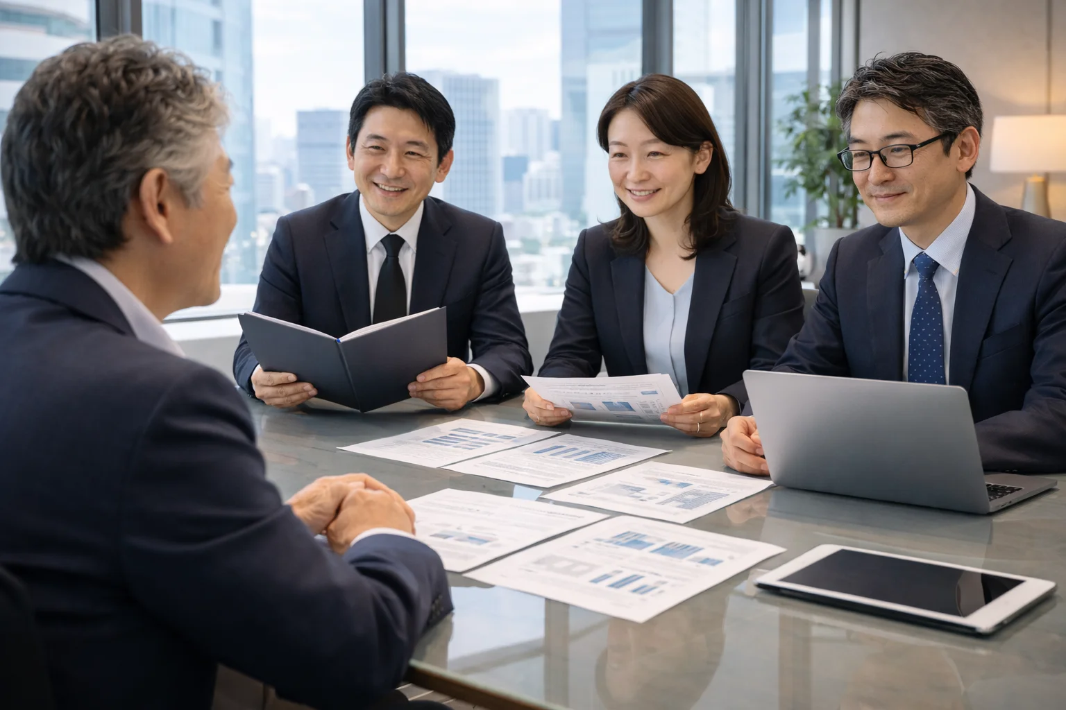 会社売却の相談先として複数の専門家が揃ったビジネスシーン
