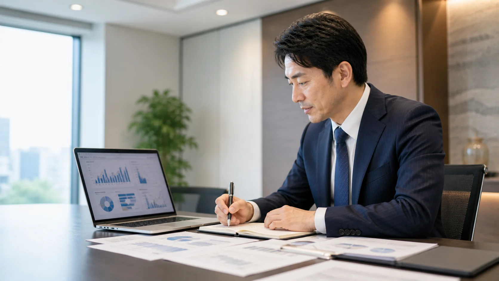 企業買収の戦略を検討するビジネスパーソンのイメージ