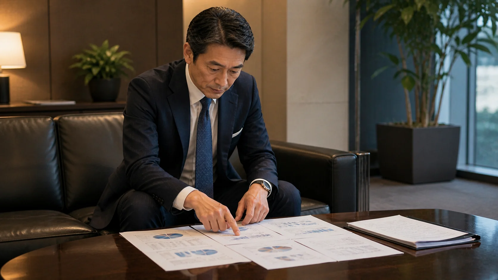 M&Aアドバイザリー費用について説明を受ける日本人経営者