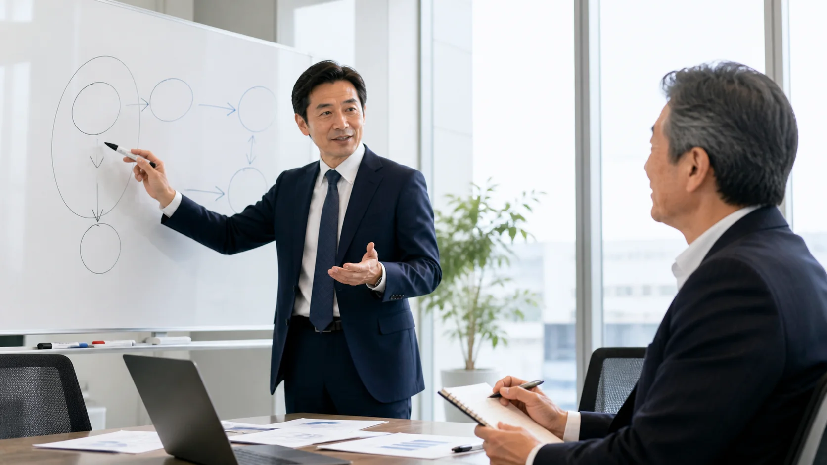 M&A成功に向けた戦略を専門家と立案する経営者