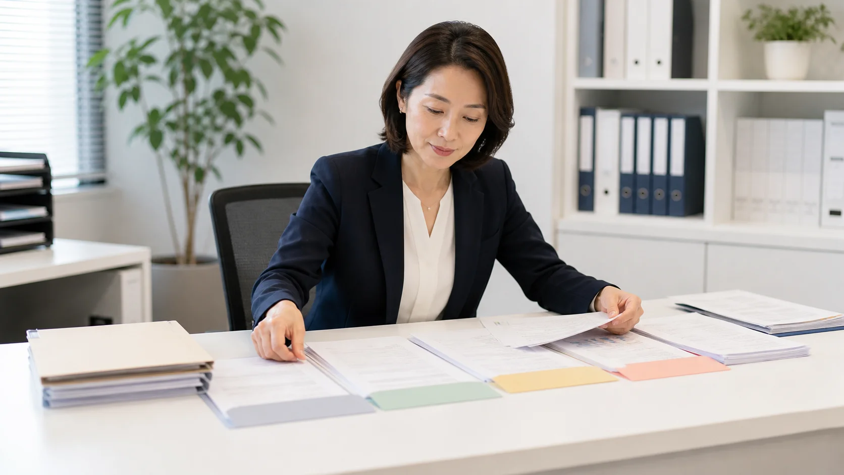 介護M&Aの手続きと流れを確認する専門家のデスク