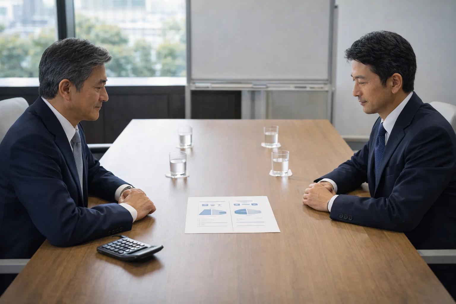 M&A両手取引と片手取引の違いを専門家と経営者が確認する場面