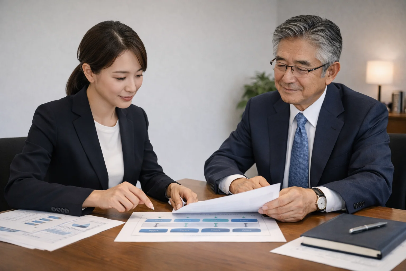 M&Aによる事業承継の流れとプロセスを確認する場面