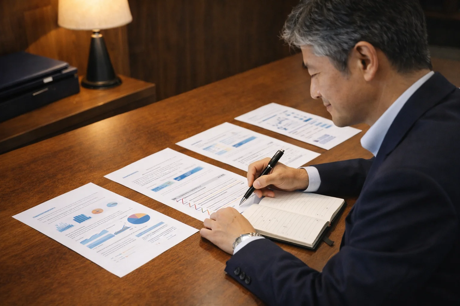 M&A売却手続きの流れを確認する経営者と専門家