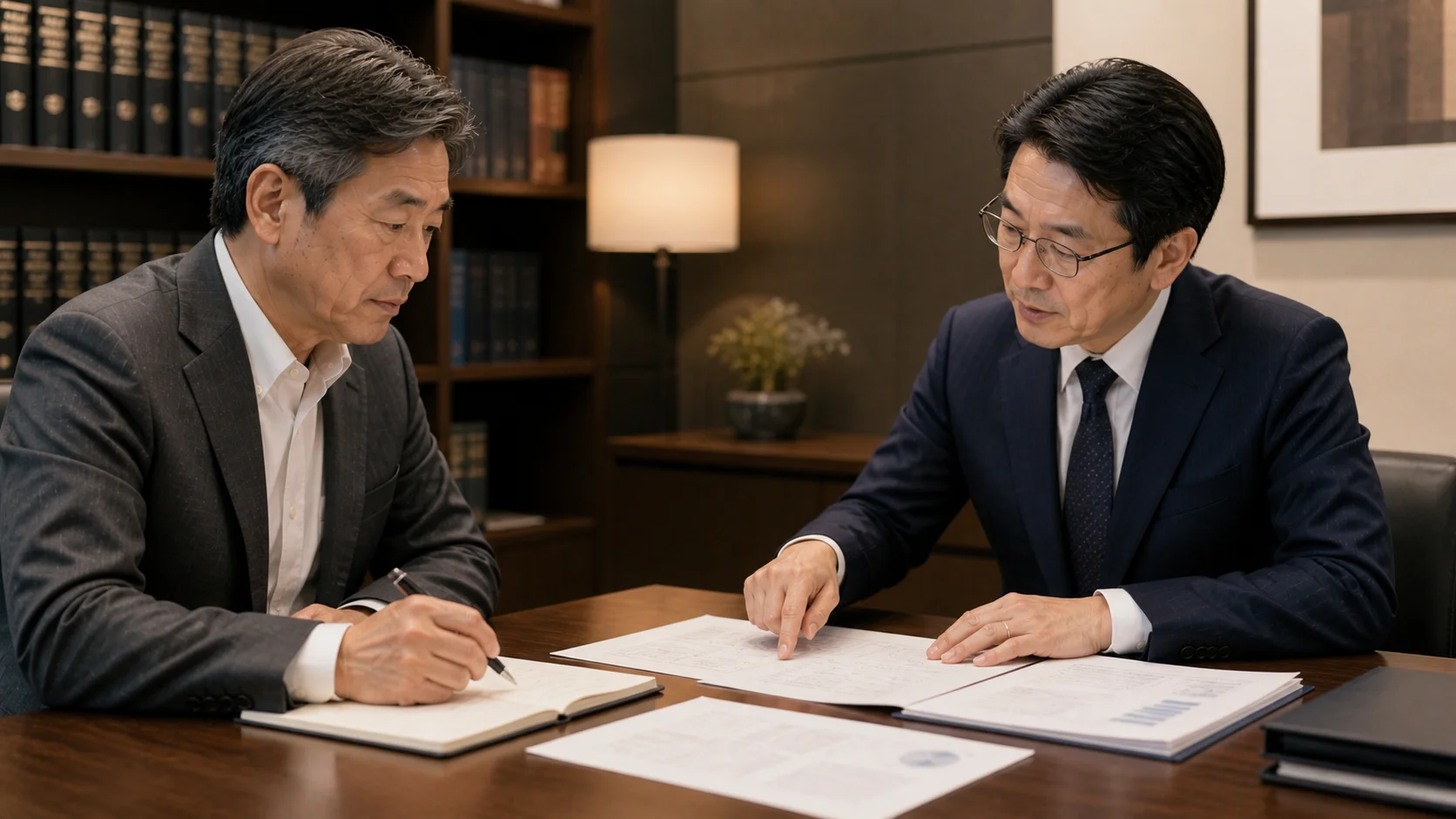 中小企業の株式譲渡における実務上の論点を弁護士に確認する経営者