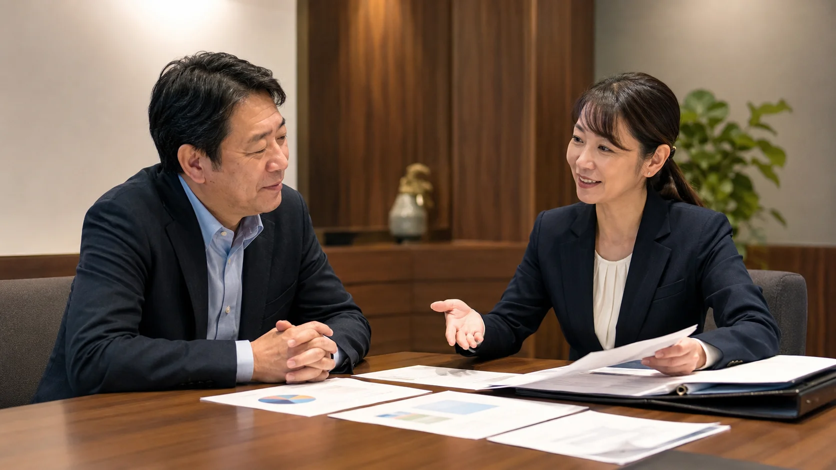 PMI支援に関わる専門家チームのサポート体制を示すシーン