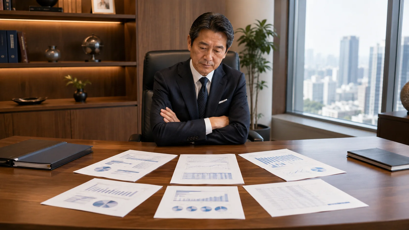 役員退職金や会社分割など会社売却の節税対策を検討する経営者のイメージ