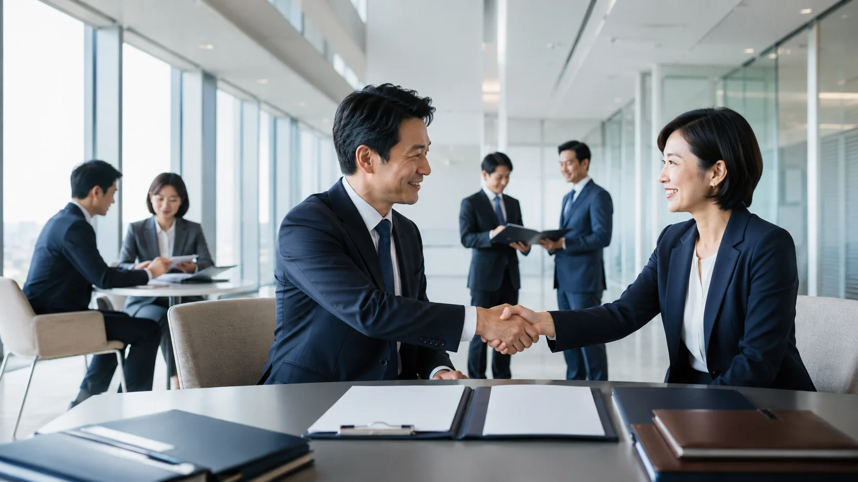 会社売却の手続きの流れと各フェーズを示すビジネスイメージ