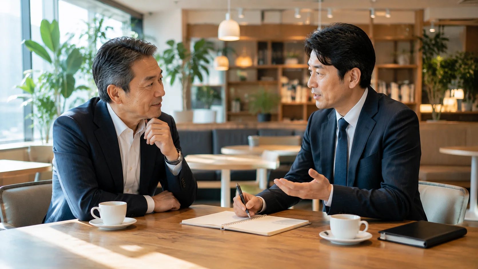 M&Aの疑問を専門家に相談する経営者のシーン