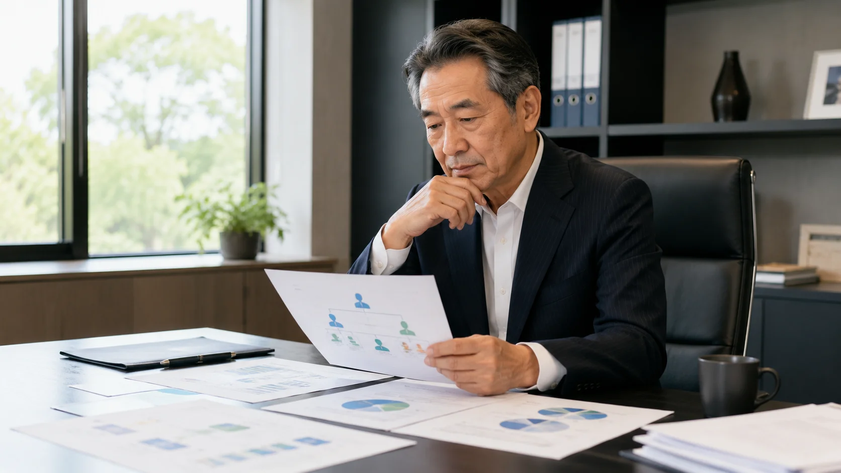 事業承継の3つの類型を図表で確認している日本人経営者