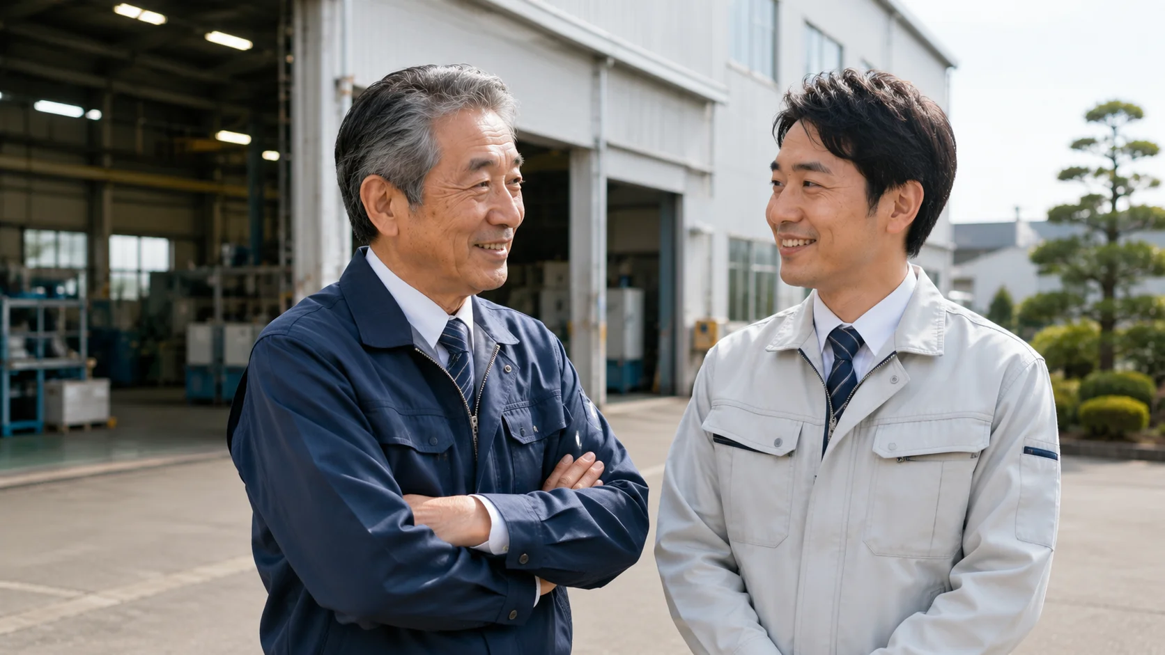 親族内承継のメリットを確認し安心している中小企業経営者