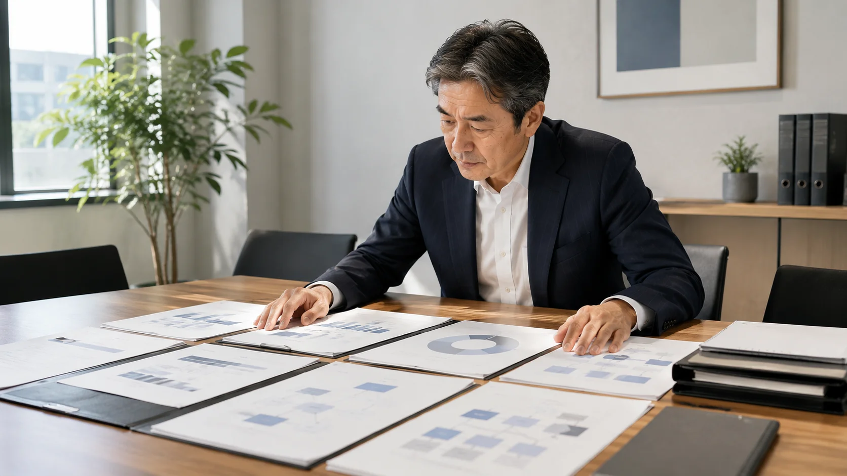 印刷会社のM&A手法を比較検討しているビジネスシーン