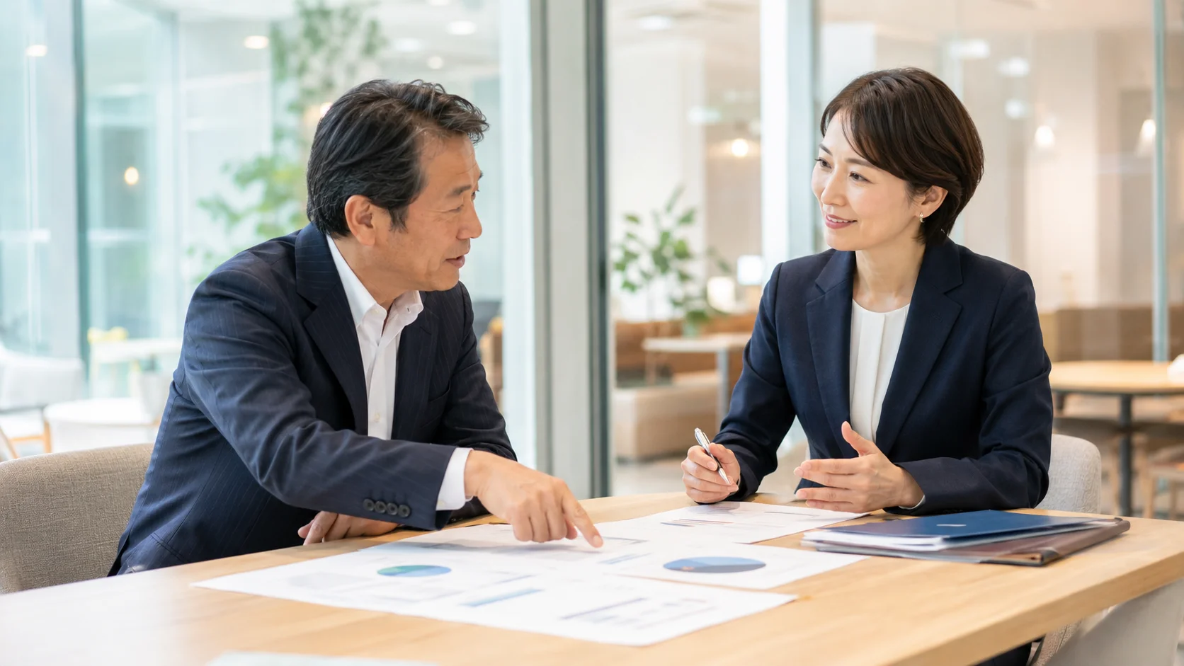 物流M&Aに関する疑問を専門家に相談している経営者