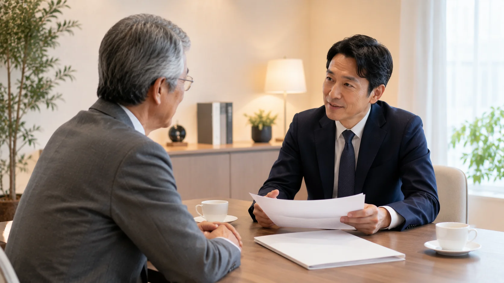 中立的な専門家と経営者が信頼関係のもとM&Aについて相談するシーン