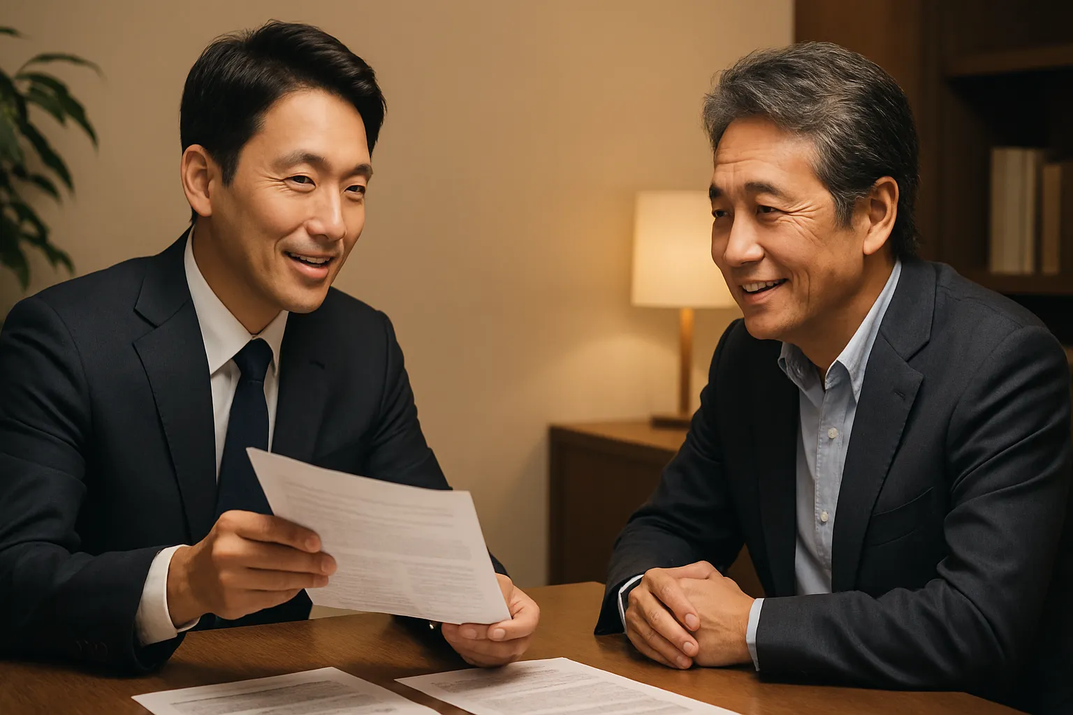 会社売却の節税対策を税理士と安心して相談する日本人経営者