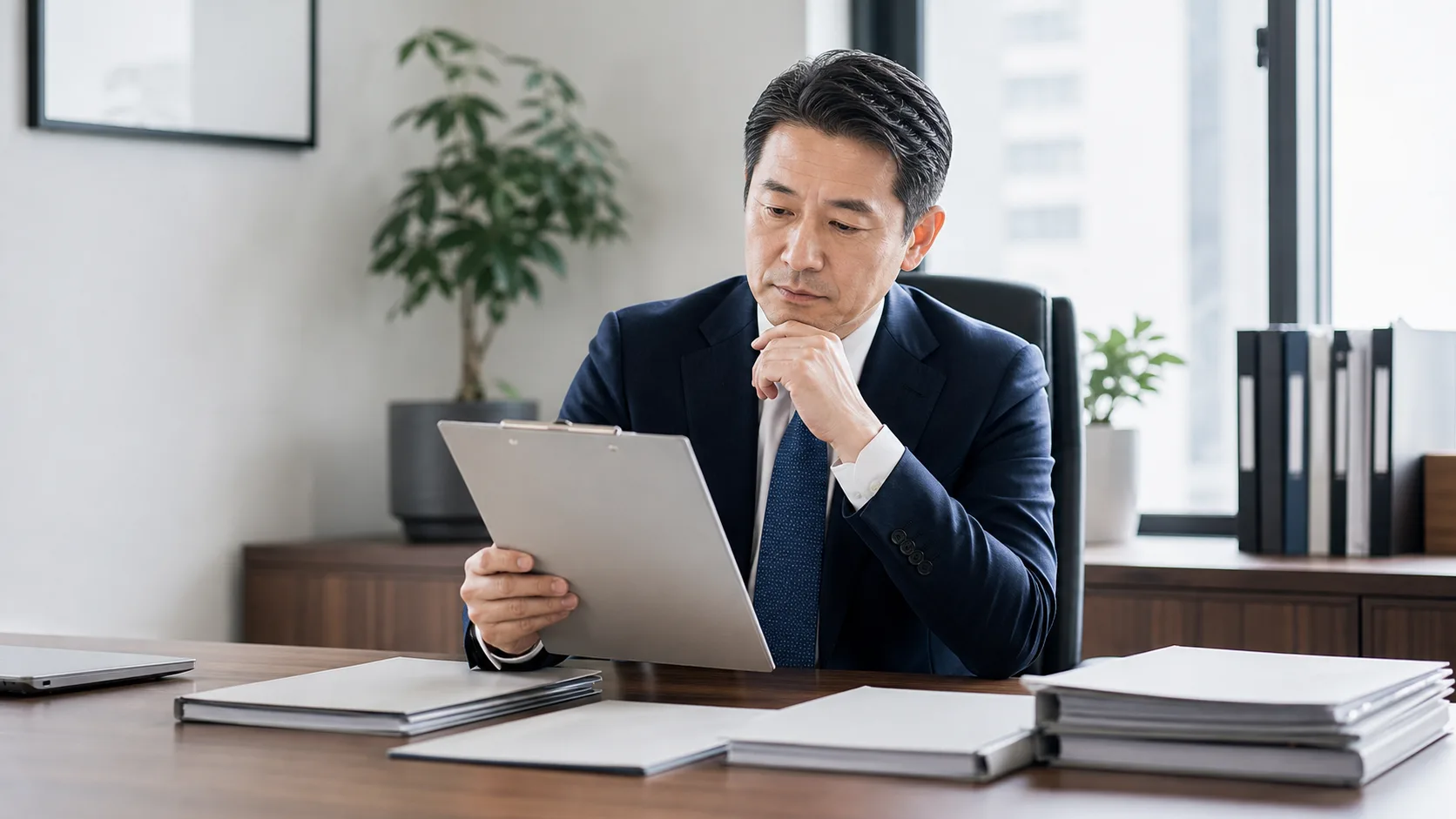 廃業とM&Aの判断チェックリストで自社状況を整理する経営者のイメージ