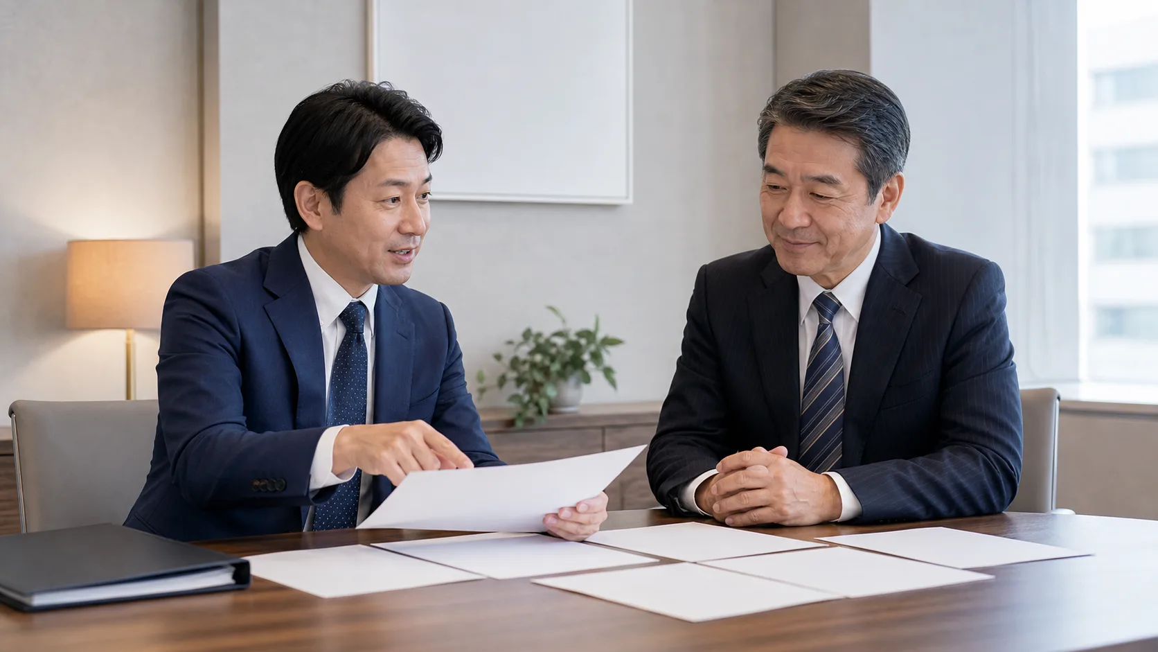 会社売却後の従業員雇用契約の継続・承継について確認する経営者と専門家