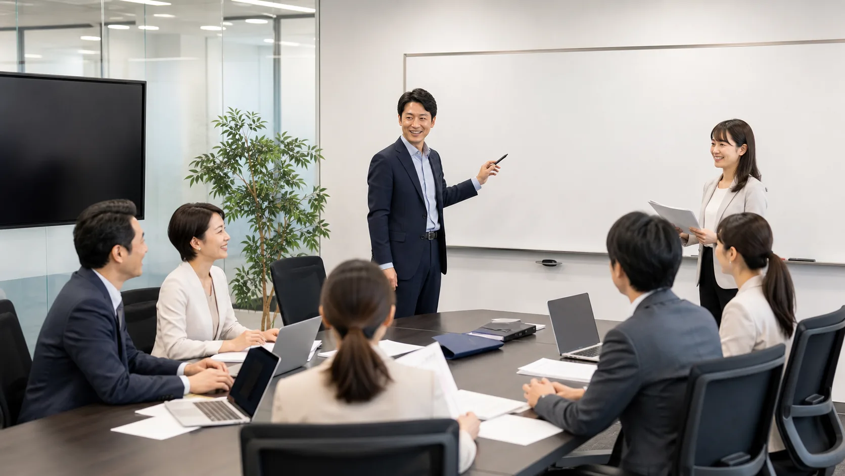 会社売却後のPMI(統合プロセス)による組織の変化と成長を表すシーン