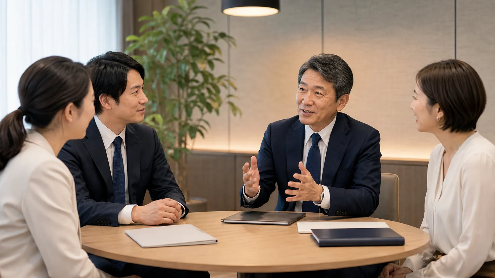 M&A後に従業員の流出を防ぐためのコミュニケーションと信頼構築を表すシーン