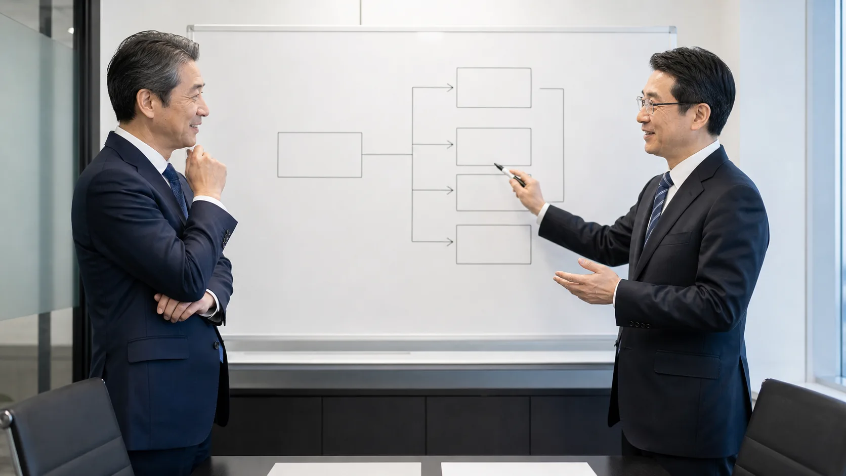 M&Aで支払う手数料の税務処理について公認会計士と確認するシーン