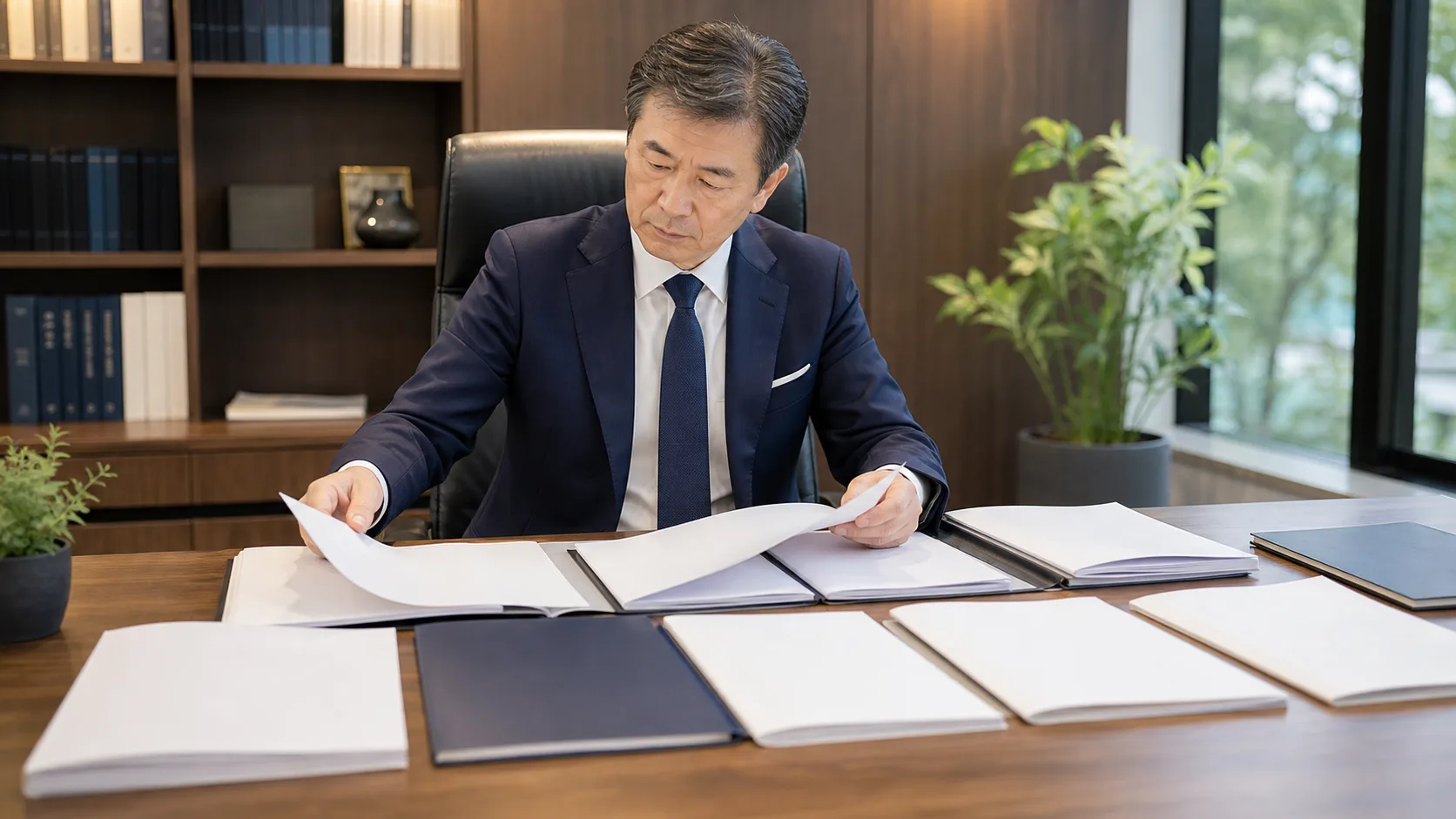 M&A仲介会社の特徴を比較検討している経営者のイメージ