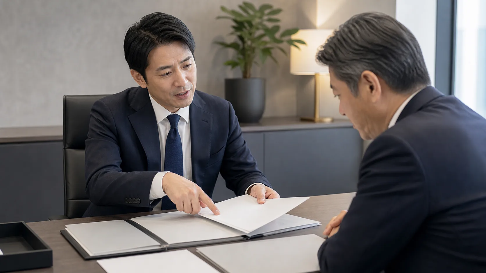 M&A仲介会社選びの失敗パターンを専門家が説明するシーン