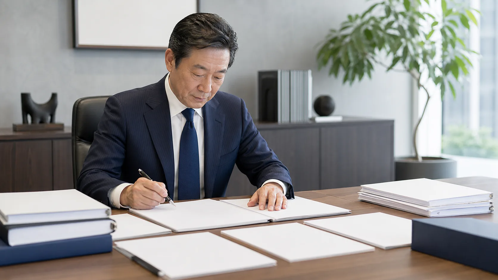 M&A検討前の準備を整える経営者のイメージ