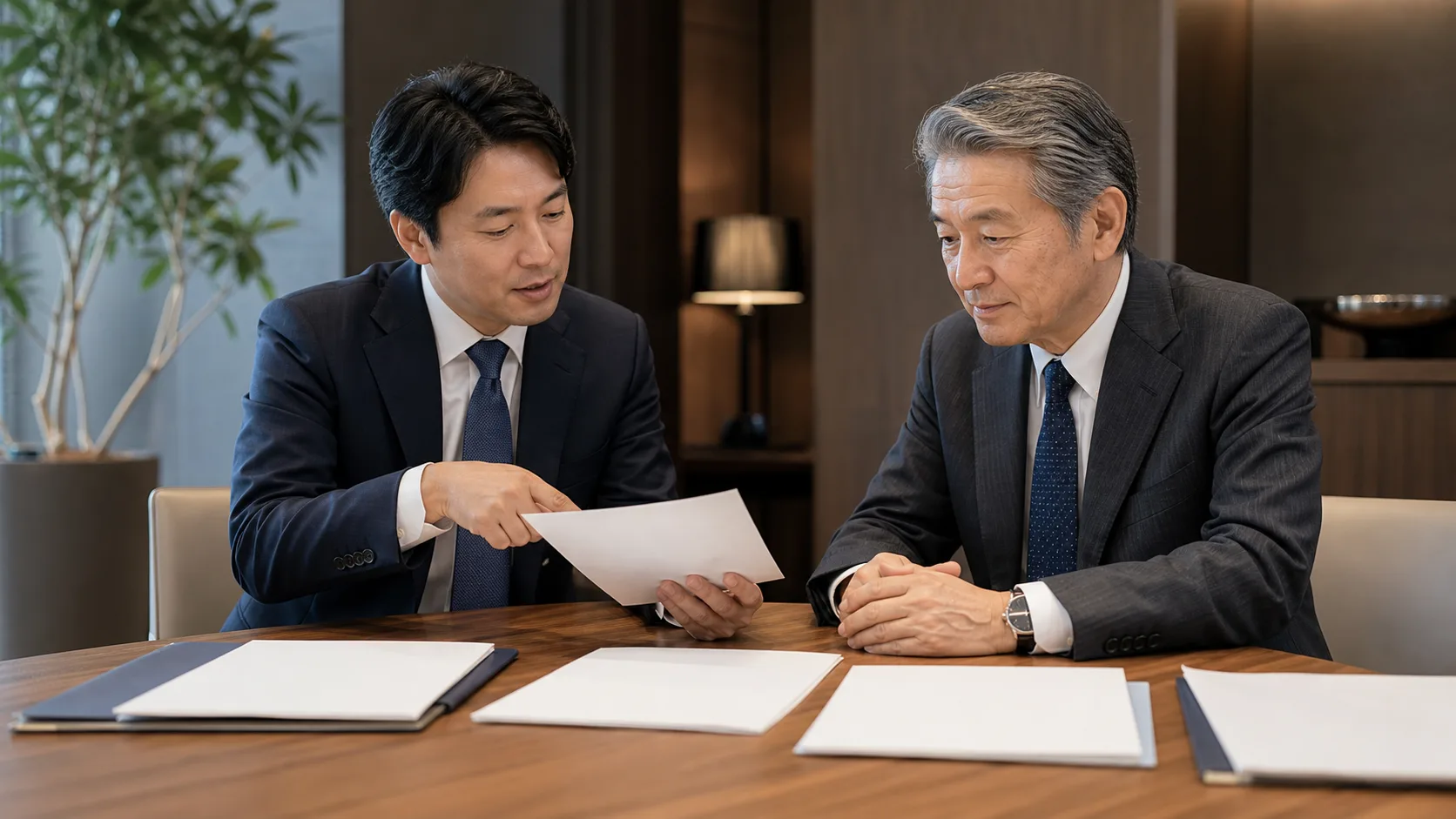 事業承継でよくある失敗事例を示すビジネスシーン