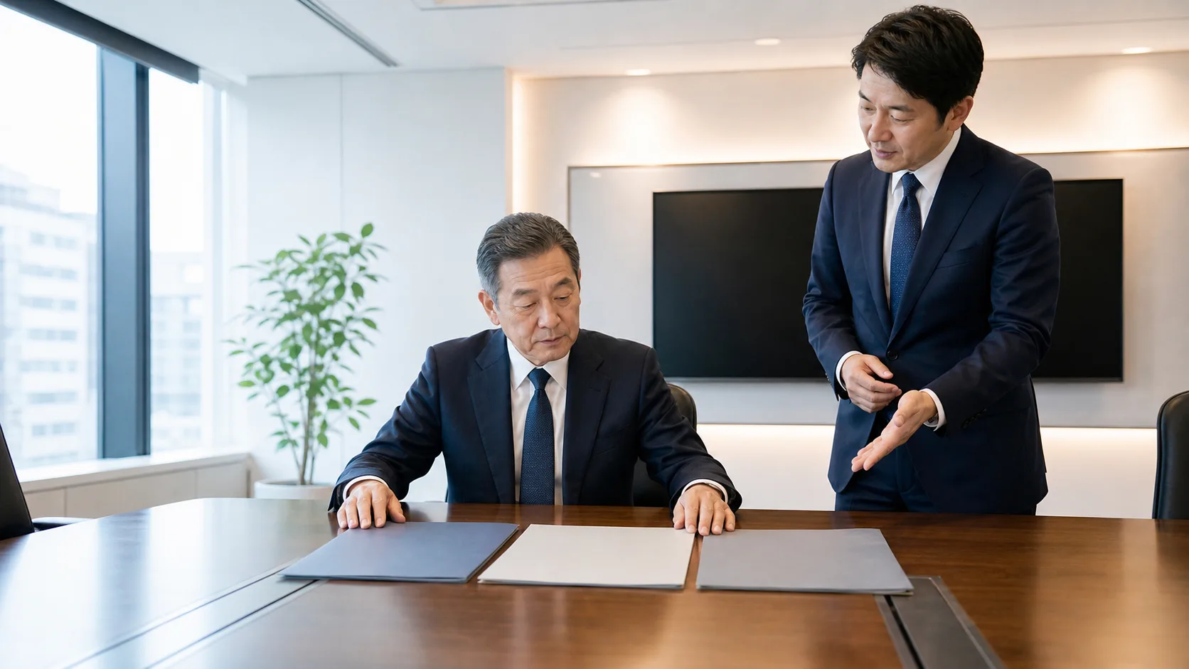 事業承継の3つの方法（親族内・親族外・M&A）を比較するビジネスイメージ