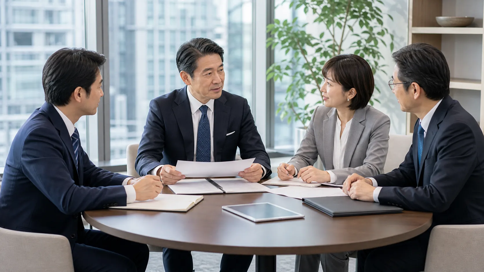 税理士や弁護士など複数の専門家と連携するM&A成功に向けたチーム会議