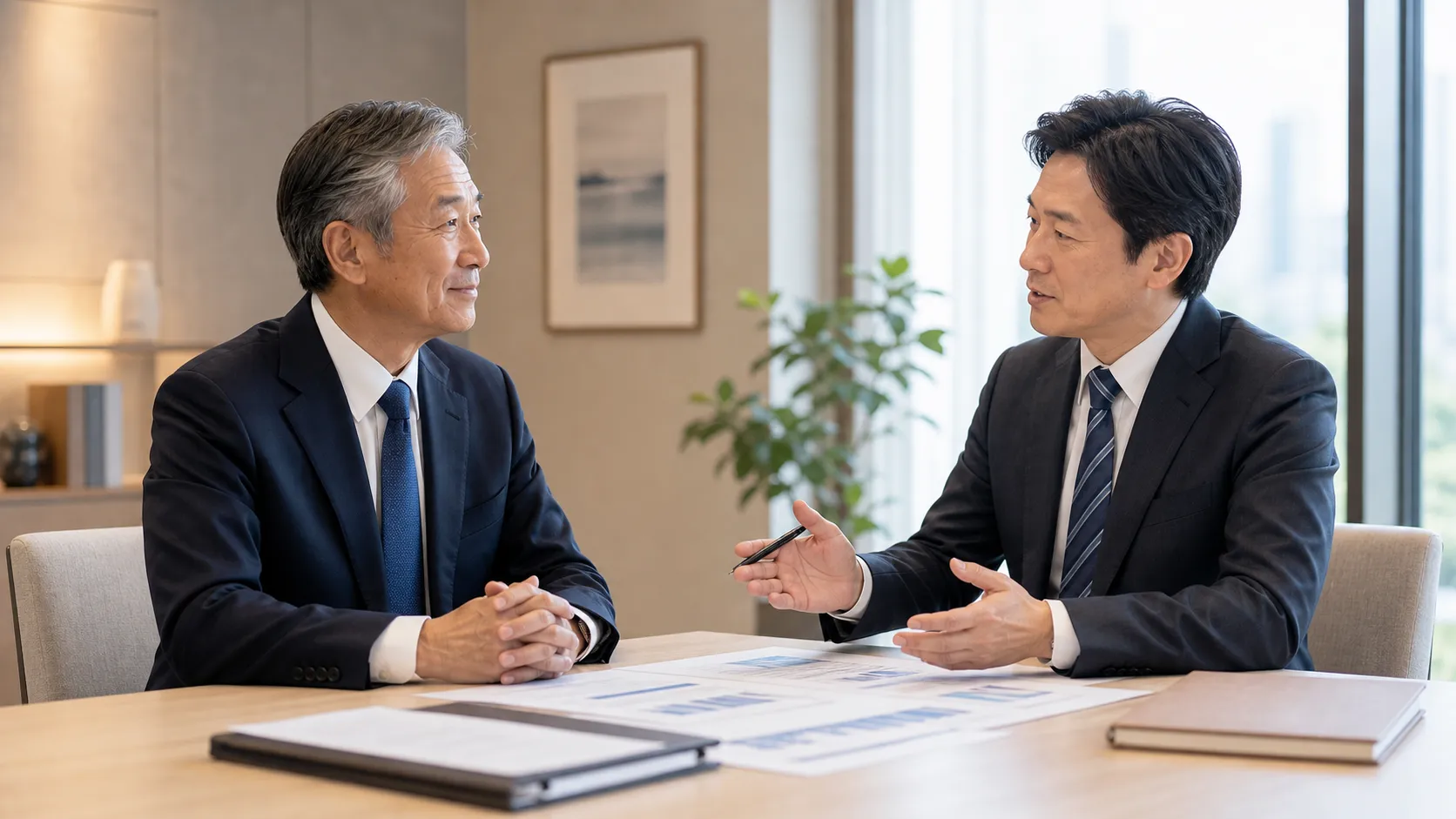 M&Aを成功させるポイントを専門家から聞いて前向きな表情の経営者