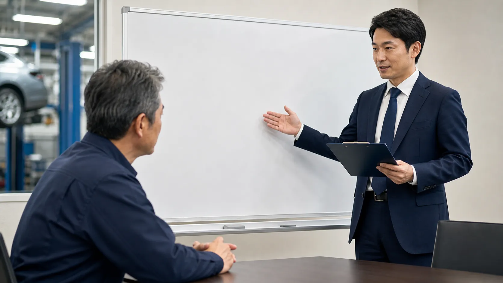 整備工場のM&Aプロセスをステップごとに確認するビジネスシーン