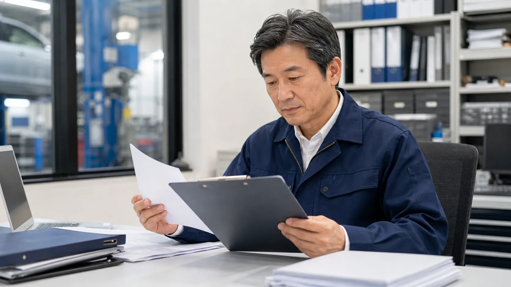 M&A準備のチェックリストを確認する経営者のシーン