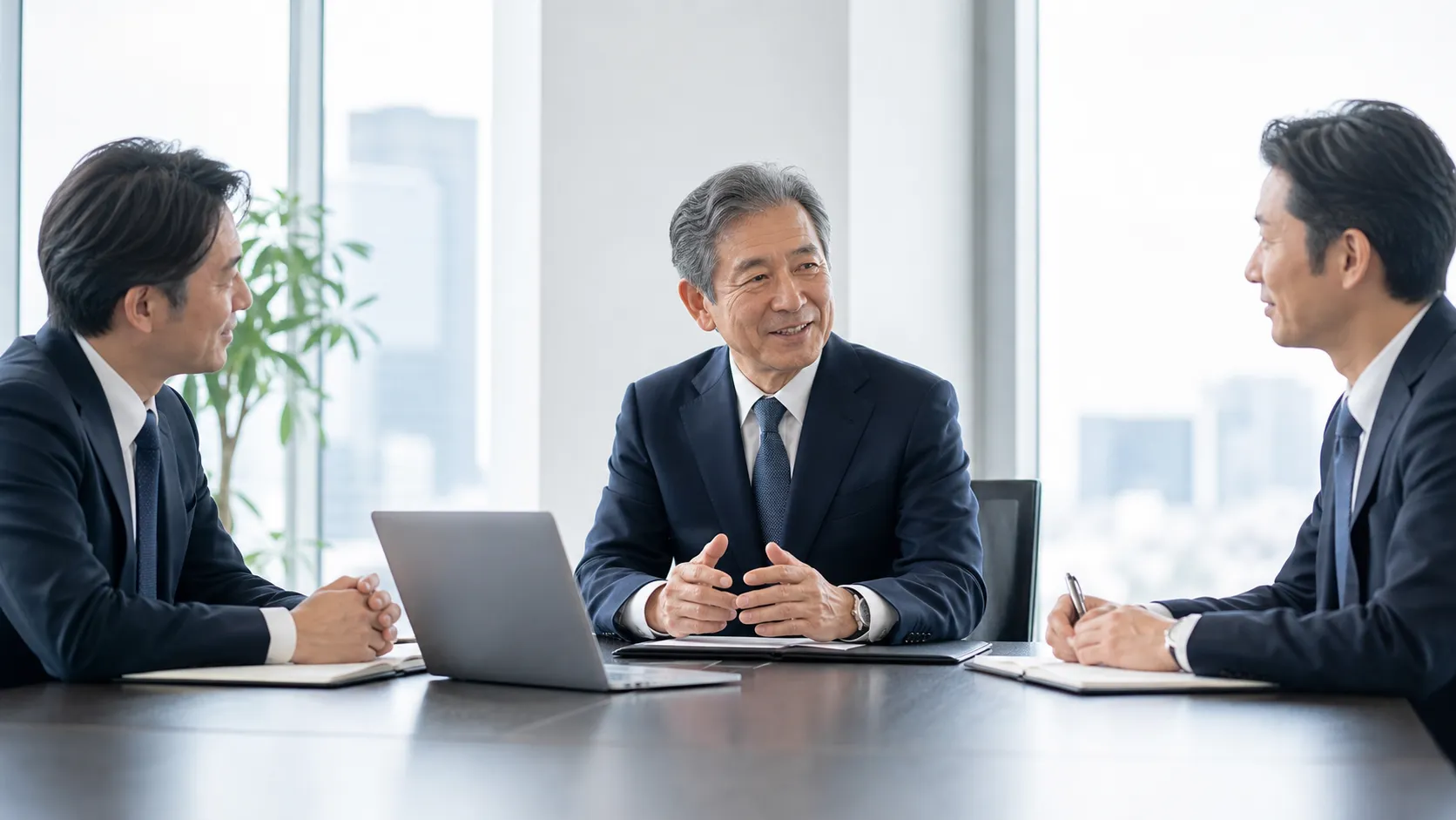 M&A破談防止の対策を専門家と話し合う経営者
