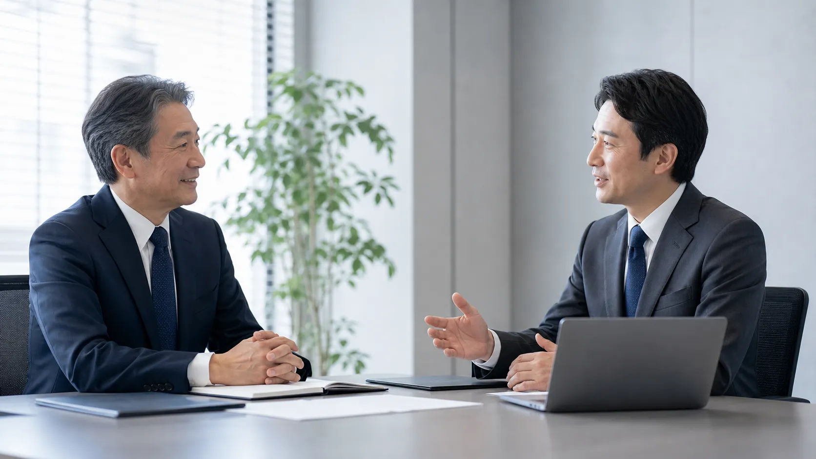中立的な専門家にM&A交渉の不安を相談する経営者