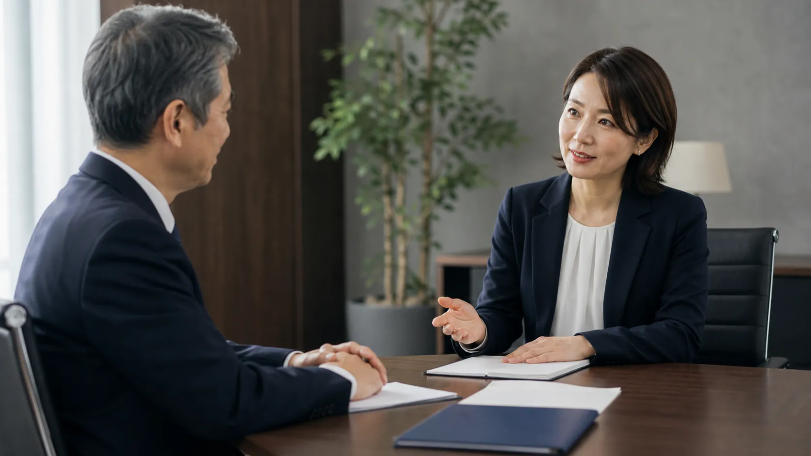 中立的な専門家に情報管理の相談をする経営者