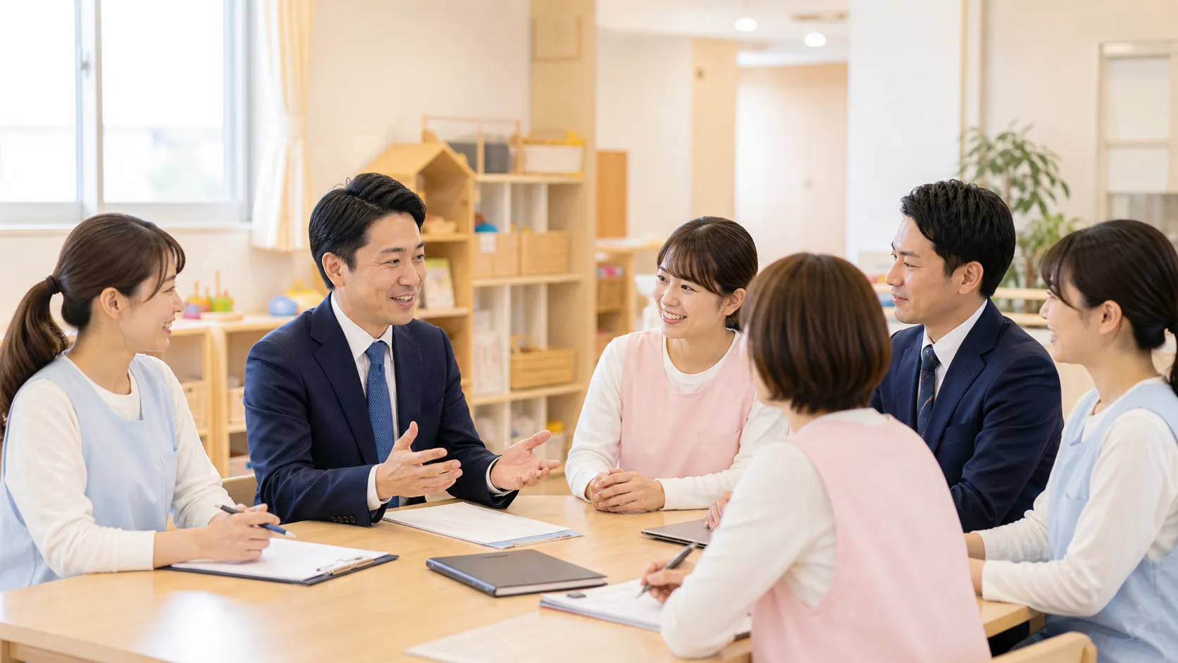 保育園M&A後の経営統合(PMI)を表すイメージ